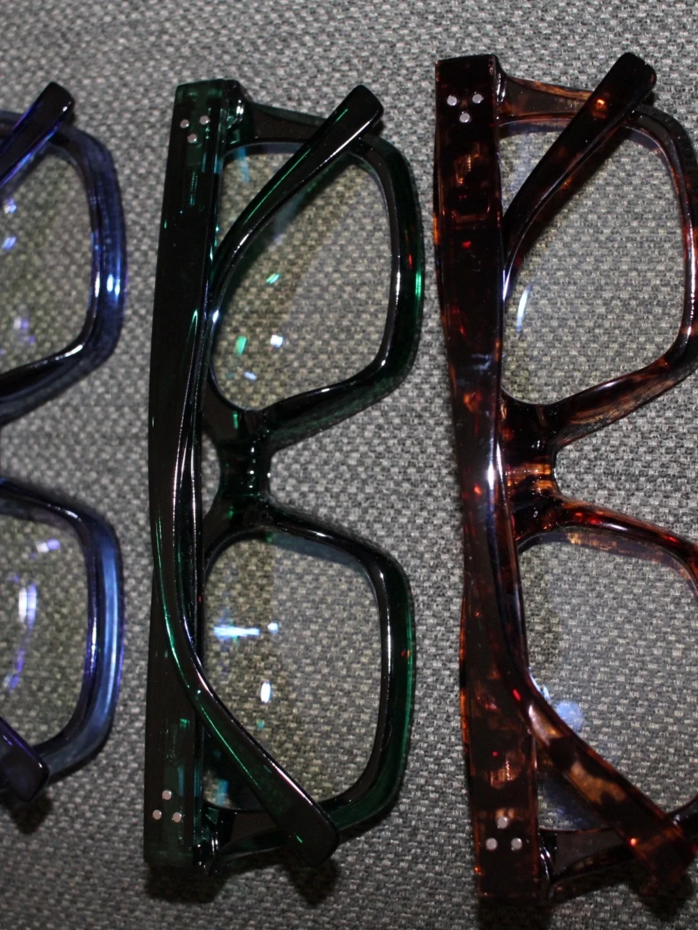 AMAZON 3 pack set. Classic Square Frame Reading Glasses - Blue, Green, Brown